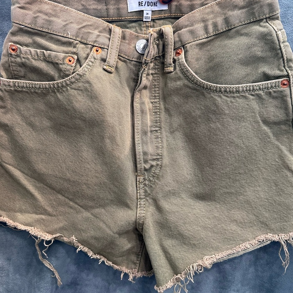 Re/Done Women's Khaki Jean Shorts
